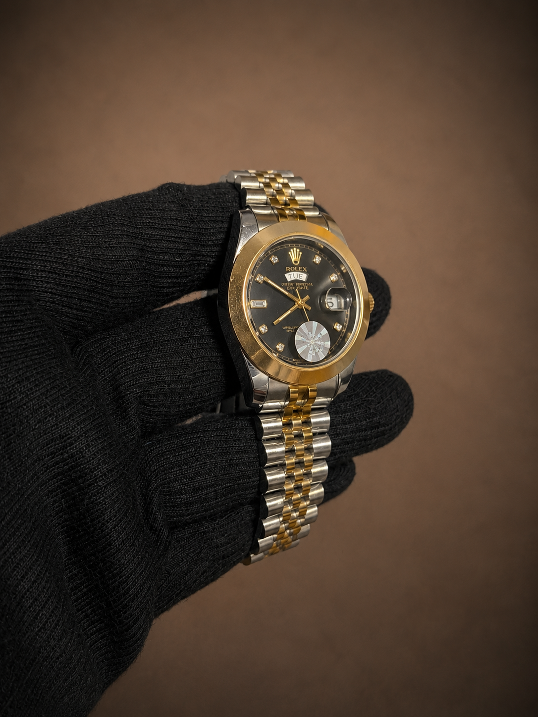 Rolex Day-Date Two Tone Men's Luxury Watch – Black Dial | Premium Stainless Steel