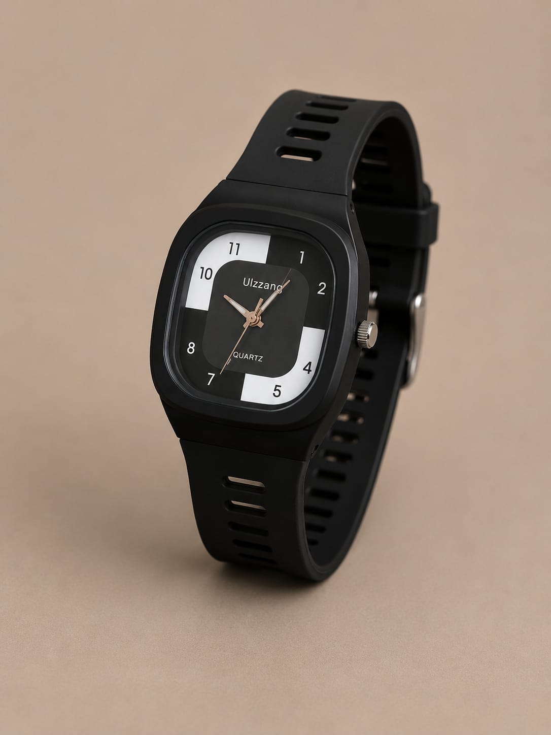 Ulzzang Quartz Silicone Strap Watch – Black Edition | A+ Quality