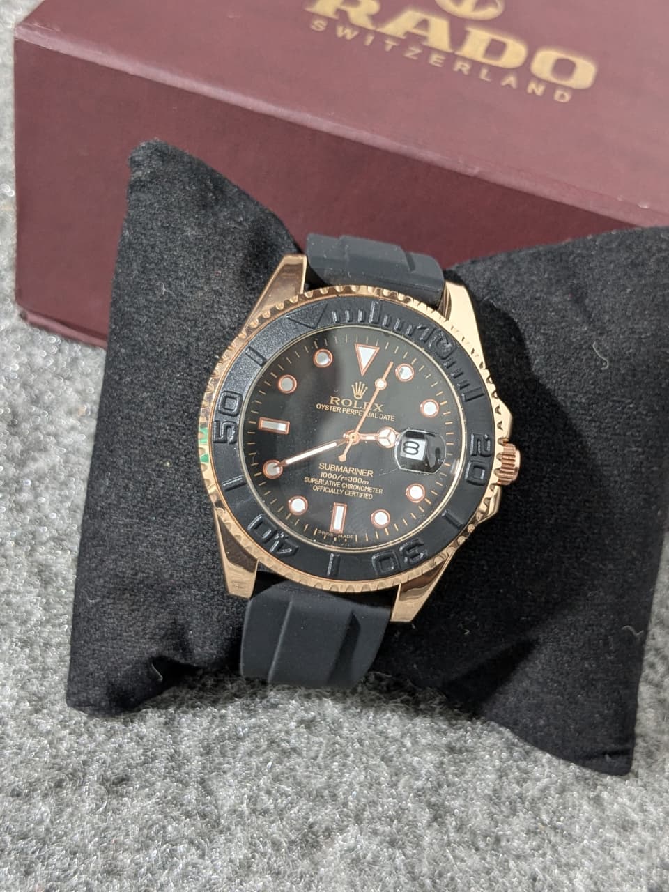 Luxury Black Rose Gold Men's Watch – Premium A+ Quality