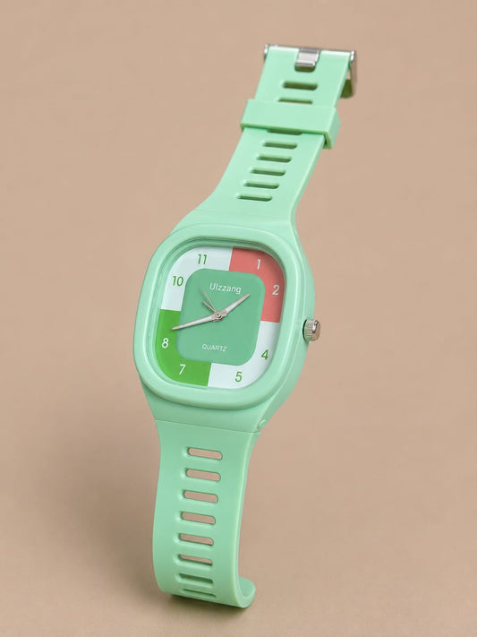 Ulzzang Quartz Silicone Strap Watch – Mint Green Edition | A+ Quality