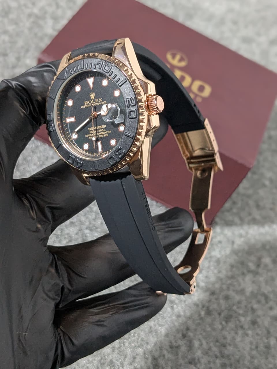 Luxury Black Rose Gold Men's Watch – Premium A+ Quality